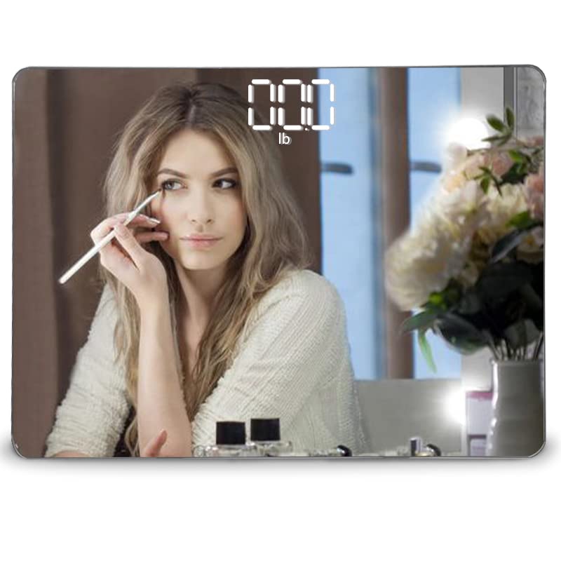 Ultra Wide Platform Scale for Body Weight with Makeup Mirror Function