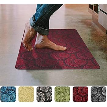 Red Floor Mat Ultra-Thin Kitchen Rug with Non Slip Rubber Backing 35x 23in - Entry Rugs - Washing Machine Safe