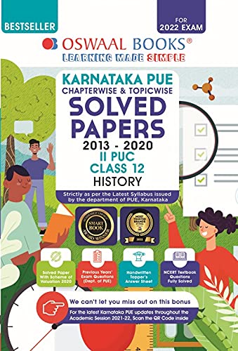 Oswaal Karnataka PUE Solved Papers II PUC History Book Chapterwise & Topicwise (For 2022 Exam)