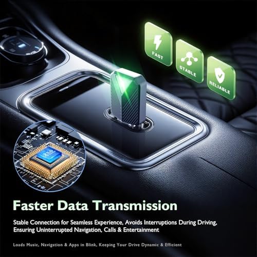 Adaptateur CarPlay sans fil, Mini CarPlay sans fil, permet de passer du CarPlay filaire au CarPlay sans fil, adaptateur sans fil Plug and Play, compatible avec les voitures de 2016 et les iPhone iOS