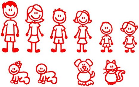 (Red) 10 Stick Figure Family