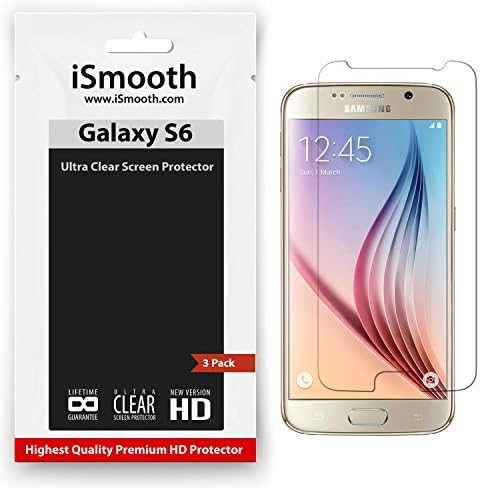 Samsung Galaxy S6 Screen Protector Made with Ultra Clear PET Plastic Gives You Protection From Scratches For the Glass Screen on Your Phone, 3-pack