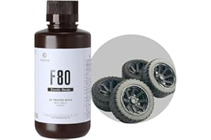 RI RESIONE RESIONE 3D Printer Resin, F80 Elastic Resin 405nm UV-Curing Resin with High Elongation at Break High Resilience Photopolymer Resin for LCD DLP MSLA 3D Printing (Black, 500g)