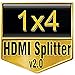 IBIT 4 Port HDMI Splitter,1x4 HDMI 2.0 Splitter Switch Video Audio Distribution Split Box- Supports 4K @60Hz, HDR, HDMI 2.0,HDCP 2.2, Ultra HD UHD 4Kx2K @30Hz, Full HD 1080P, 3D (1 in 4 Out) …