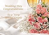 Wedding Wishes. A Very Elegant Wedding Greeting Card. Message inside reads 