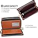 Teemzone Men Genuine Leather Clutch Bag RFID Blocking Large Zip Clutch Wallet