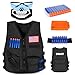 Kids Tactical Vest Kit Compatible Nerf Accessories Guns N-Strike Elite Series,Fuleadture Waterproof Compatible Nametag Ripping Battle Vest with Face Mask,Protective Glasses,20pcs Refill Darts