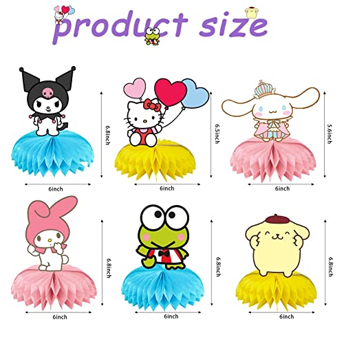 6 pcs 6Pcs Kawaii Birthday Party Supplies,Kawaii Party Centerpieces,3D Double Side Decoration,Birthday Decorations for Girls and Boys Centerpieces04