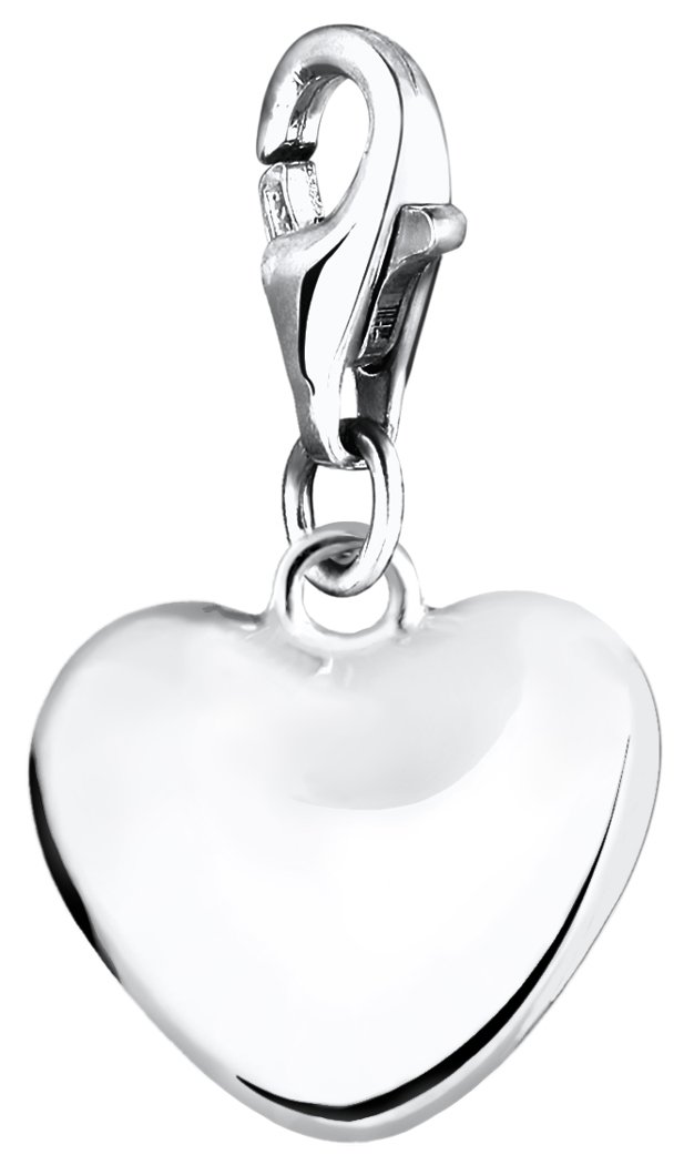 Nenalina charm heart pendant made of 925 sterling silver, fits all common charm jewellery, 713004-000