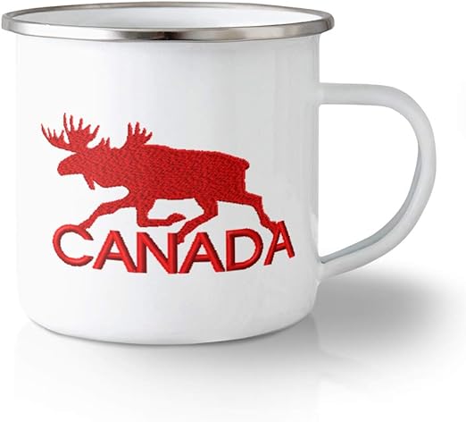 Amazon Com Unbreakable Travel Mug 10 Ounces Canada Standing Moose Aluminum Tea Cup Design Only Kitchen Dining