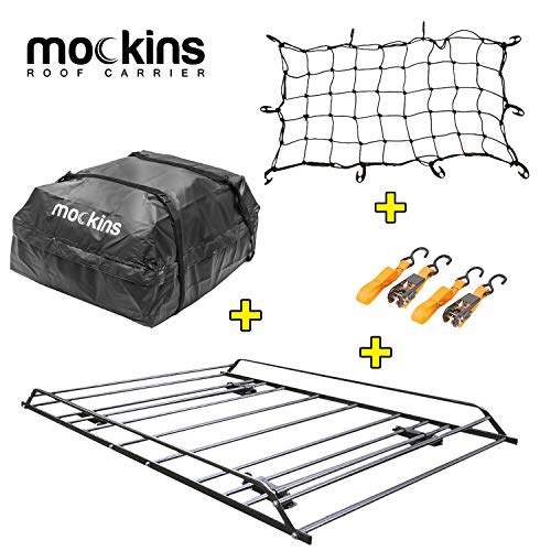 Mockins Roof Rack Rooftop Cargo Carrier with Waterproof Cargo Bag and