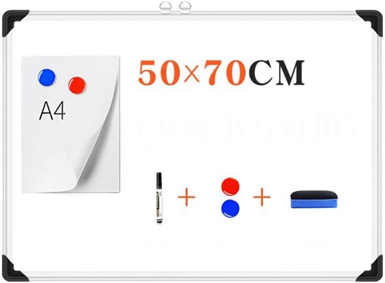 Round Edge Thickened Border Whiteboard - Double-Sided Writing - Office Conference Teaching Training - 60x90cm (Size : 50X70CM)
