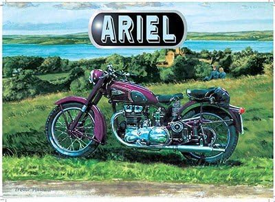 ART/ARTWORK - Licensed Collectibles, Vintage, Antique And Original Designs - LOVELY MOTORCYCLE AND SCOOTERS THEMED HOME / OFFICE DECOR [354222224] - "Ariel [motorcycle]" [lovely image and stylish design] - Artwork/Sign Is Paint On Metal [MSOMS]