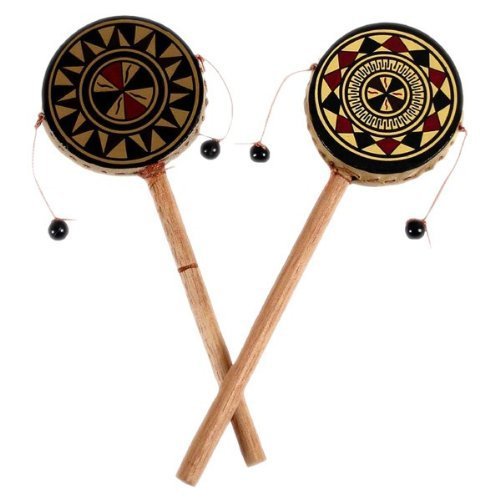 2 Pack Lot Hand Painted Spin Drums~fair Trade~Peru~percussion Music *000581*