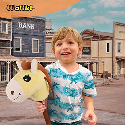 WALIKI Toys Stick Horse Yellow (Plush, for Kids and Toddlers) Toy for 3
