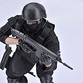 Lmzauet 12 inch Military Soldiers Realistic Special Forces Army Man Action Figures Play Set with Accessories Collection (NB06-Special Police)