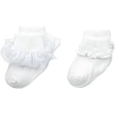 Jefferies Socks Baby-Girls Ruffle and Ripple Edge Turn Cuff 2 Pair Pack