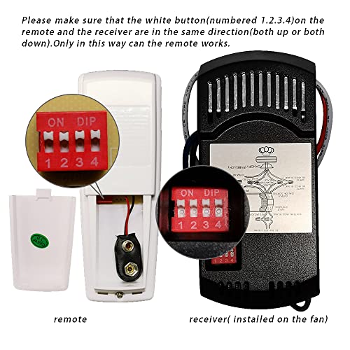 Corebay Universal Dimmer Ceiling Fan Remote Control Kit with Receiver