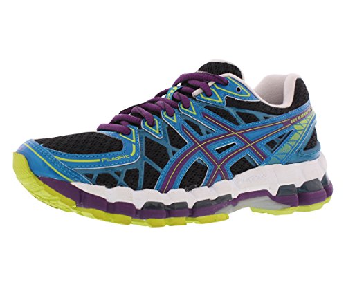 ASICS Women's Gel Kayano 20 Running Shoe,Black/Plum/Blue,5 M US