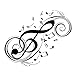 SODIAL(R) Beat Note music wall art stickers,vinyl wall stickers music decor,Graphic Art musical home decoration£¨black£77x45cm
