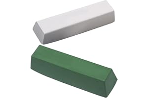 DBLOSP Buffing Polishing Cutting Compounds 10.5 Oz, 2Pcs (5.29oz Each), Polishing Compound Fine Green Buffing, Medium White Buffing Compound, Aluminum Stainless Steel Jewelry Leather Stropping Compound