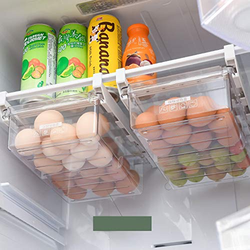 Refrigerator Organizer Bins,Pull Out Drawer Design,Clear Storage Bins For Pantry,Freezer