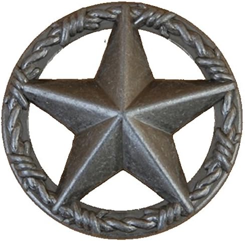 Set of 24 Star with Barbwire Ring Drawer or Cabinet Pull (Old Silver)