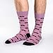 Good Luck Sock Men's Purple Mustache Crew Socks - Purple, Adult Shoe Size 7-12