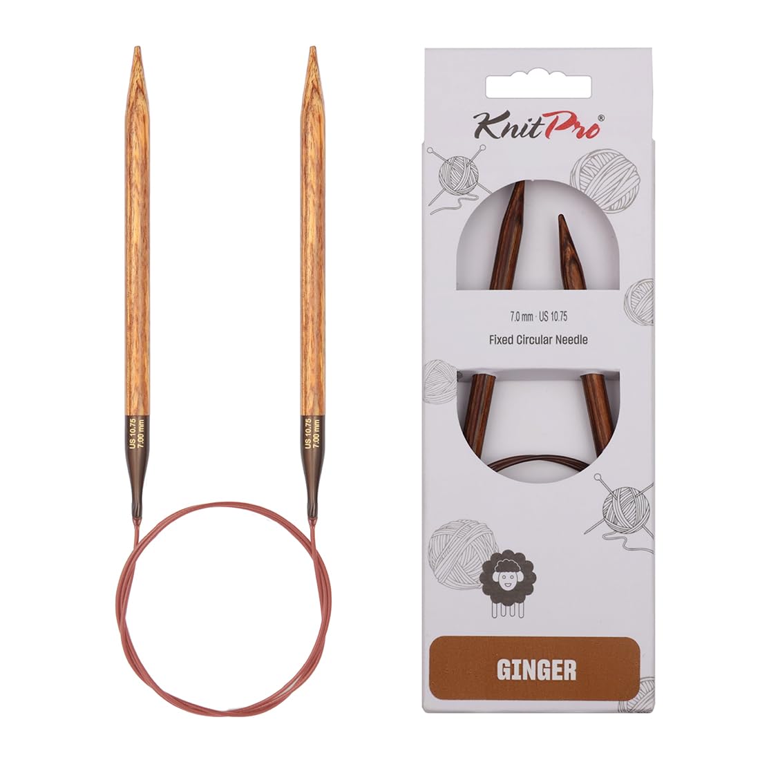 KnitPro Ginger Fixed Circular Needles 47" (120cm) | 7.00mm — image 1