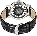 Stuhrling Original Black PVD Mens Watch Red Leather Strap - Swiss Quartz Ronda Movement (Silver Dial)