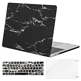 MOSISO MacBook Pro 13 inch Case 2019 2018 2017 2016 Release A2159 A1989 A1706 A1708, Plastic Pattern Hard Shell & Keyboard Cover & Screen Protector Compatible with MacBook Pro 13, Black Marble