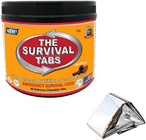 MRE Meal Ready to Eat 90 Tabs Emergency Camping Food Chocolate Emergency Blanket Survival Camping Gear Combo