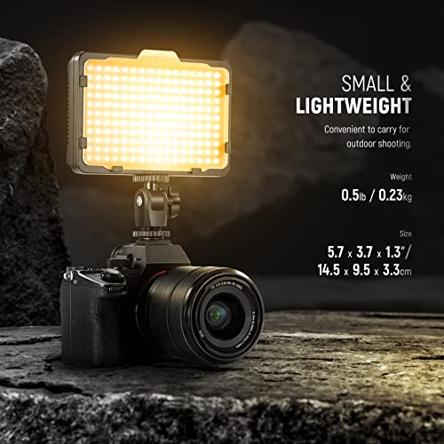Neewer 176 LED Luz de Video Ultra Brillante Regulable para Cámara con Montura de 1/4-Pulgadas Rosca para Canon, Nikon, Pentax, Panasonic, Sony, Samsung y otras Cámaras DSLR, 3200-5600K
