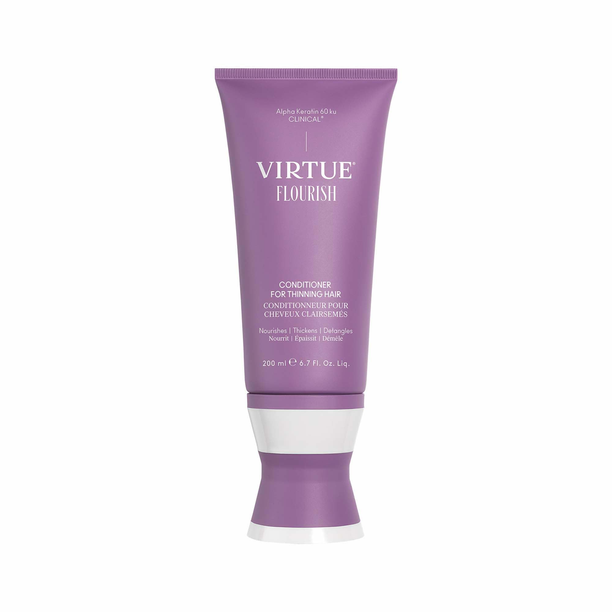 VIRTUE Flourish Conditioner for Fine or Thinning Hair, Sulfate Free | Detangles and Thickens | Color Safe | Hair Growth Product