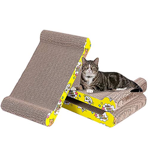 NNN Cat Scratcher Cardboard 3 Pack, Cat Recycle Corrugated Cat Scratching Pad, Cat Scratching