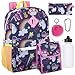 Girl's 6 in 1 Backpack Set With Lunch Bag, Pencil Case, Keychain, and Accessories