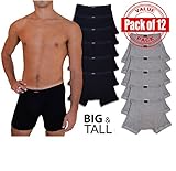 Andrew Scott Men's Big Man 12 Pack Cotton Color Boxer Briefs