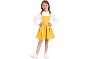 Girls Suspender Skirt A-Line Swing Dress Skater Overall Kids Summer Sleeveless Casual Skirts Knee Length Short Dress