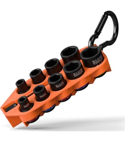 Klein Tools 66055 2-in-1 Flip Socket Set, Color-Coded, 12-Point