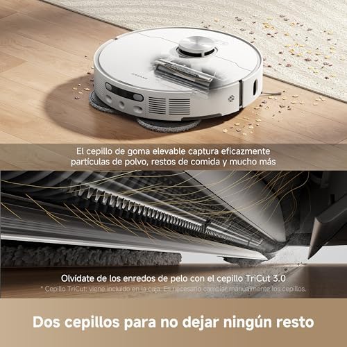 Aspirador robô DREAME L40 Ultra Ae com sucção de 19k Pa, uma seleção variada de escovas e esfregão de alcance flexível, remove a sujeira úmida e seca, a estação tudo-em-um esvazia a poeira