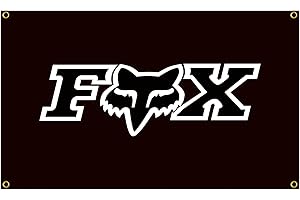 REYINL RAUMM Banner,FOX Motorcycle Racing 3x5ft Car Flag Banner, Snap On Flag Tools 100% Polyester, for Car Fans Large Decor Emblem Outdoor/Indoor Banner with Brass Grommets., 3x5ft Banner (RAUMM-CF201)
