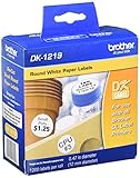 Brother Round Paper Labels 0.47 in diameter (12 mm diameter) white DK1219