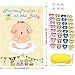 Hooqict Pin The Pacifier On The Baby Game, Baby Pacifier Games Poster with 72pcs Pacifiers Stickers Baby Shower Games Party Favors Girls Boys Kids Birthday Party Supplies