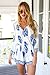 LookbookStore Women's Vintage Printed Trumpet Sleeve Short Jumpsuit Surplice US 10