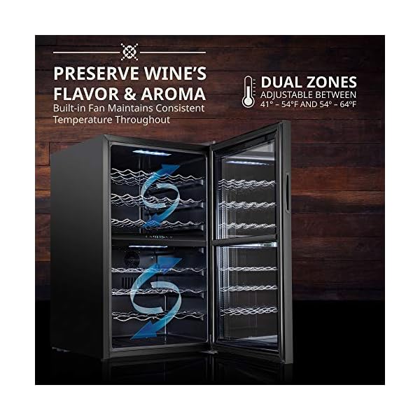 Ivation-43-Bottle-Dual-Zone-Wine-Cooler-Refrigerator-wLock-Large-Freestanding-Wine-Cellar-For-Red-White-Champagne-Sparkling-Wine-41f-64f-Digital-Temperature-Control-Fridge-Glass-Door-Black