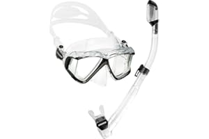 Cressi Panoramic Wide View Mask & Dry Snorkel Kit for Snorkeling, Scuba Diving - Pano 4 & Supernova Dry: Designed in Italy