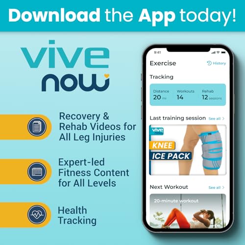Vive Knee Ice Pack Wrap - Cold/Hot Gel Compression Brace - Heat Support Strap for Arthritis Pain, Tendonitis, ACL, Athletic Injury, Osteoarthritis, Women, Men, Running, Meniscus and Patella Surgery