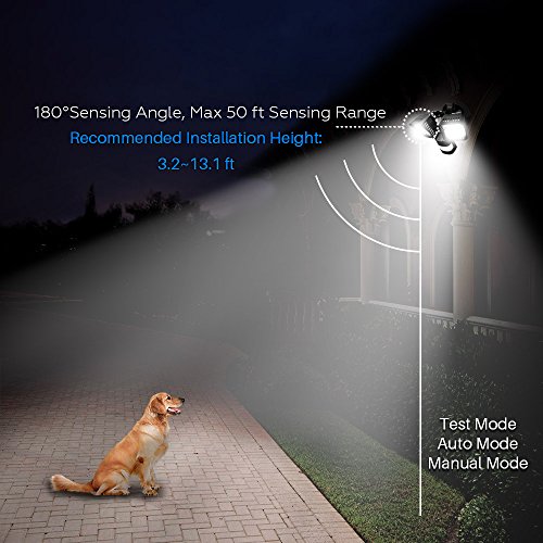 Upgraded SANSI LED Security Motion Sensor Outdoor Lights, 30W (250W Incandescent Equivalent) 3400lm, 5000K Daylight, Waterproof Floodlight, Black