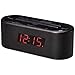 Amazon Basics Digital Alarm Clock with FM Radio, USB Charging Port and Bluetooth - 8 x 3 x 3 Inches