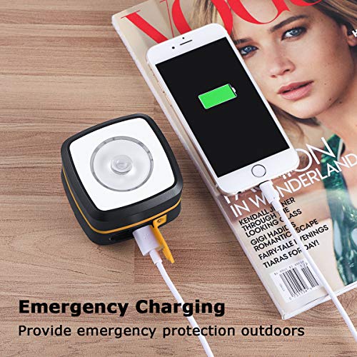 Quntis LED Camping Lantern Light - Rechargeable Led Camping Light - Portable Flashlight Solar Mini Torch Night Light for Outdoor Hiking Tent Garden Patio Emergencies - Collapsible and Waterproof
